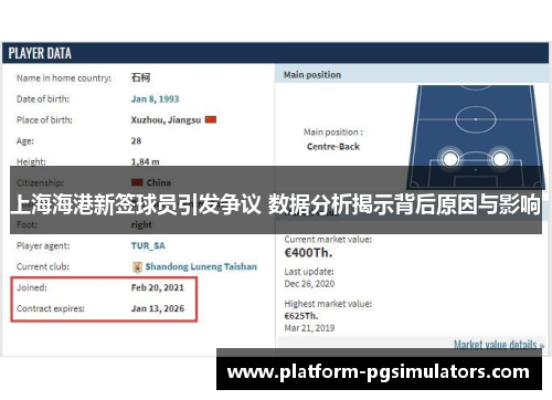 上海海港新签球员引发争议 数据分析揭示背后原因与影响