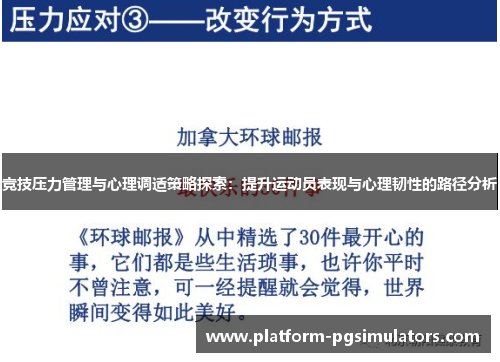 竞技压力管理与心理调适策略探索：提升运动员表现与心理韧性的路径分析